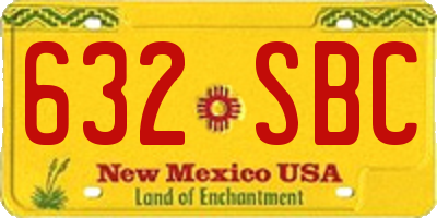 NM license plate 632SBC