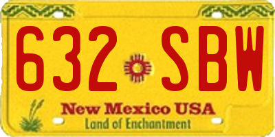 NM license plate 632SBW