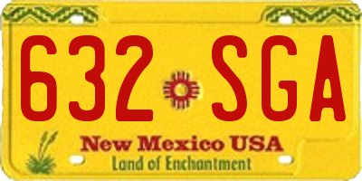NM license plate 632SGA