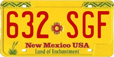 NM license plate 632SGF