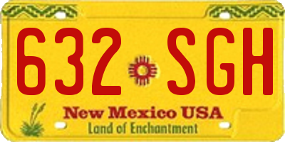 NM license plate 632SGH