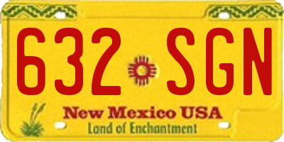 NM license plate 632SGN