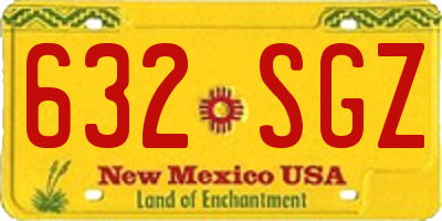 NM license plate 632SGZ