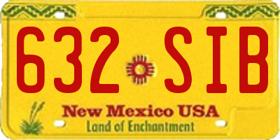 NM license plate 632SIB