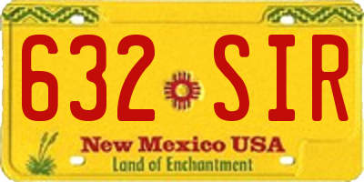 NM license plate 632SIR