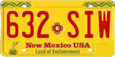 NM license plate 632SIW