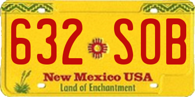 NM license plate 632SOB