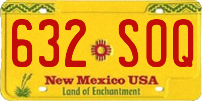 NM license plate 632SOQ