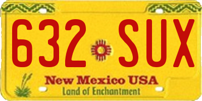 NM license plate 632SUX