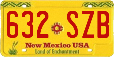 NM license plate 632SZB