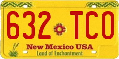 NM license plate 632TCO