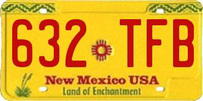 NM license plate 632TFB