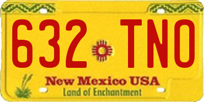 NM license plate 632TNO
