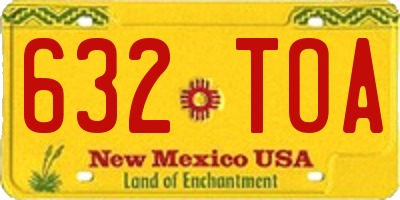 NM license plate 632TOA