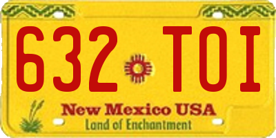 NM license plate 632TOI