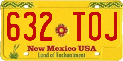 NM license plate 632TOJ