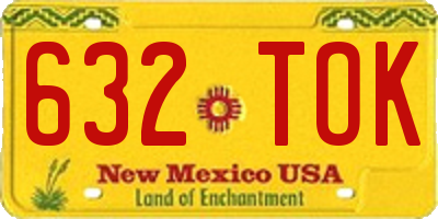 NM license plate 632TOK