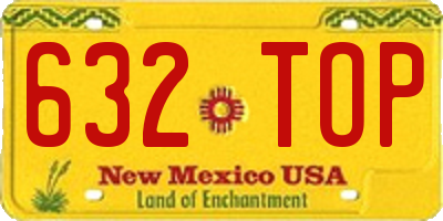NM license plate 632TOP