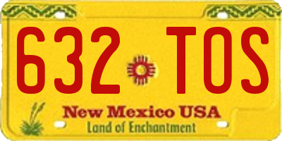 NM license plate 632TOS
