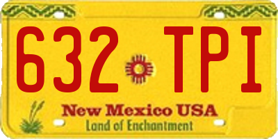 NM license plate 632TPI