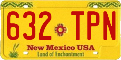 NM license plate 632TPN