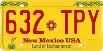 NM license plate 632TPY