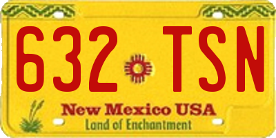 NM license plate 632TSN