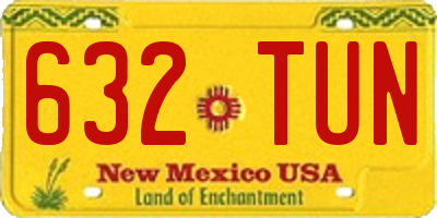 NM license plate 632TUN