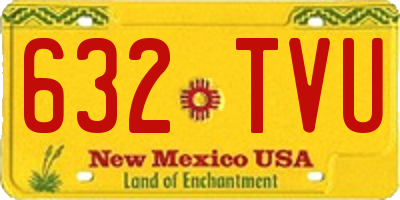 NM license plate 632TVU