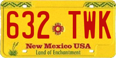 NM license plate 632TWK