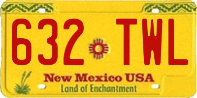 NM license plate 632TWL
