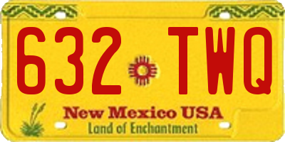 NM license plate 632TWQ