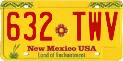 NM license plate 632TWV