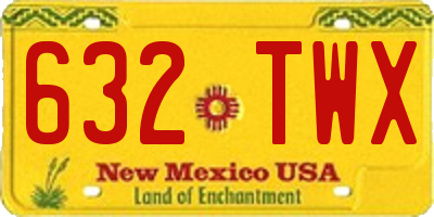 NM license plate 632TWX