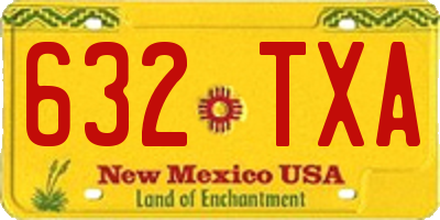 NM license plate 632TXA