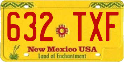 NM license plate 632TXF
