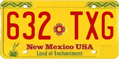NM license plate 632TXG