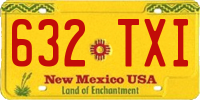 NM license plate 632TXI