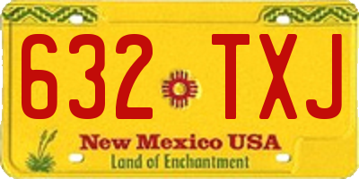 NM license plate 632TXJ
