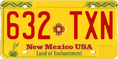 NM license plate 632TXN