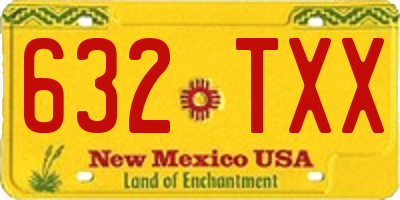 NM license plate 632TXX
