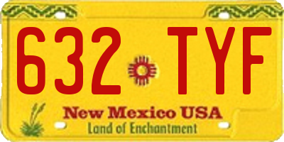 NM license plate 632TYF