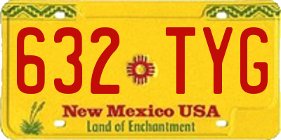 NM license plate 632TYG