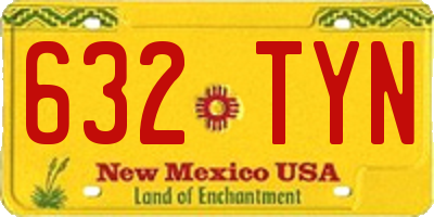 NM license plate 632TYN
