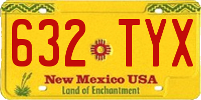 NM license plate 632TYX