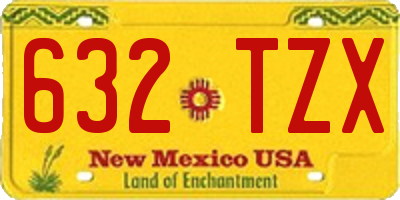 NM license plate 632TZX