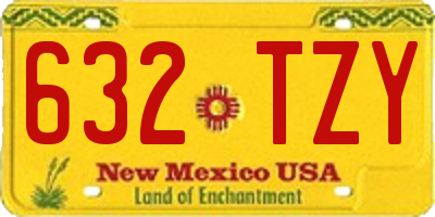 NM license plate 632TZY