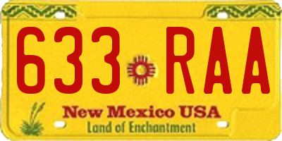 NM license plate 633RAA