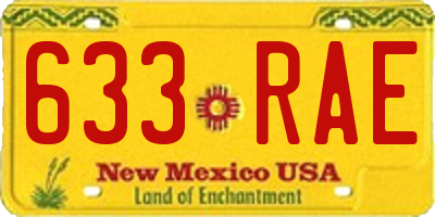 NM license plate 633RAE