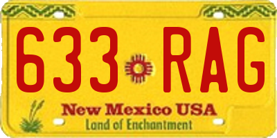 NM license plate 633RAG